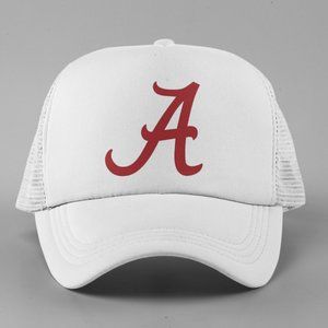NEW Alabama Crimson Tide A Foam Trucker Mesh Snapback Hat WHITE